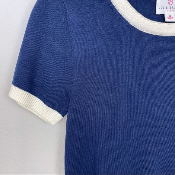 NWT Julie Brown NYC White/Navy Short Sleeve Top - Picture 7 of 12